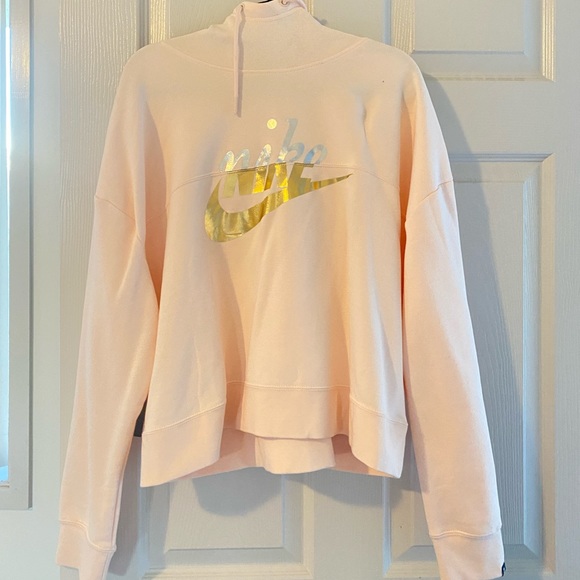 Nike | Tops | New Nike Sweatshirt Hoodie Pink Blush Gold Silver | Poshmark